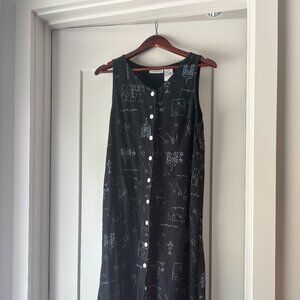 Vintage black floral spring dress